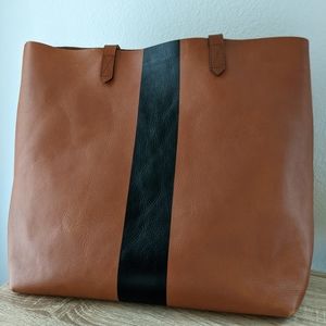 Madewell Paint Stripe Leather Transport Tote